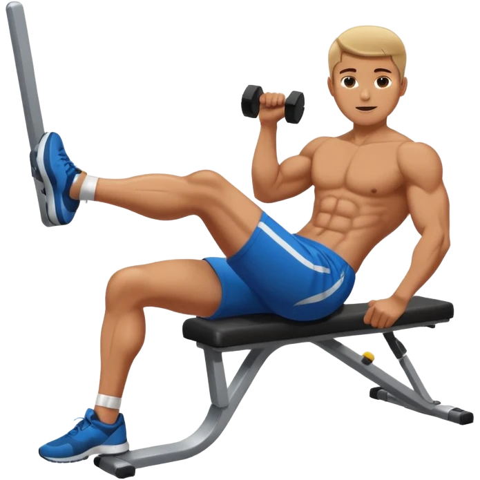 persona haciendo abdominales de piernas en el gimnasio emoji