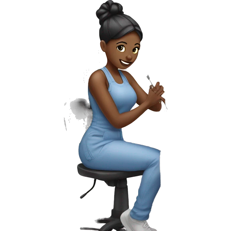 nail tech doing nails emoji