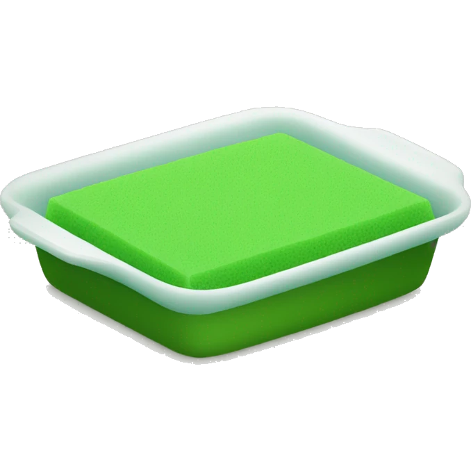 green flat square dish sponge emoji