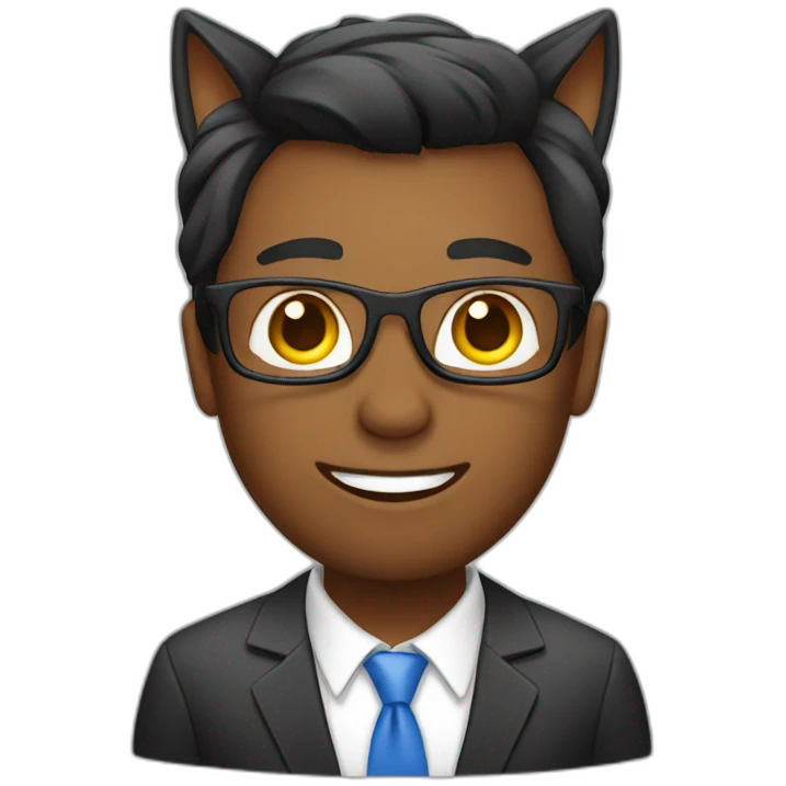 office worker with cat ears emoji