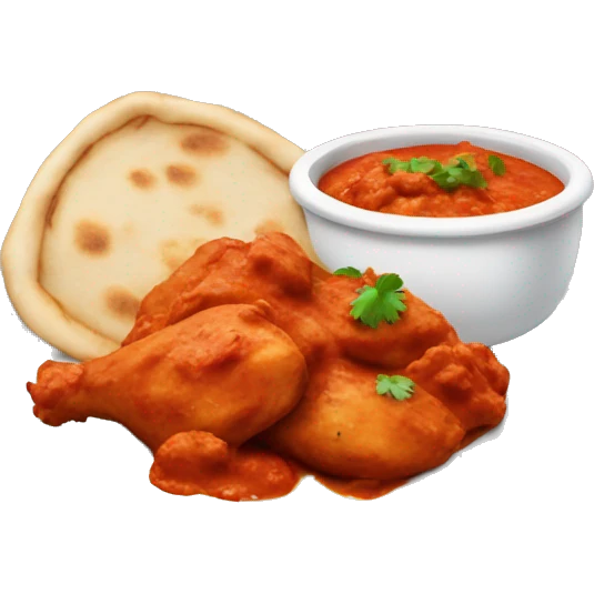 Chicken tikka masala and naan emoji