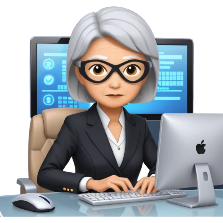 grandmother ninja working in GenAI emoji