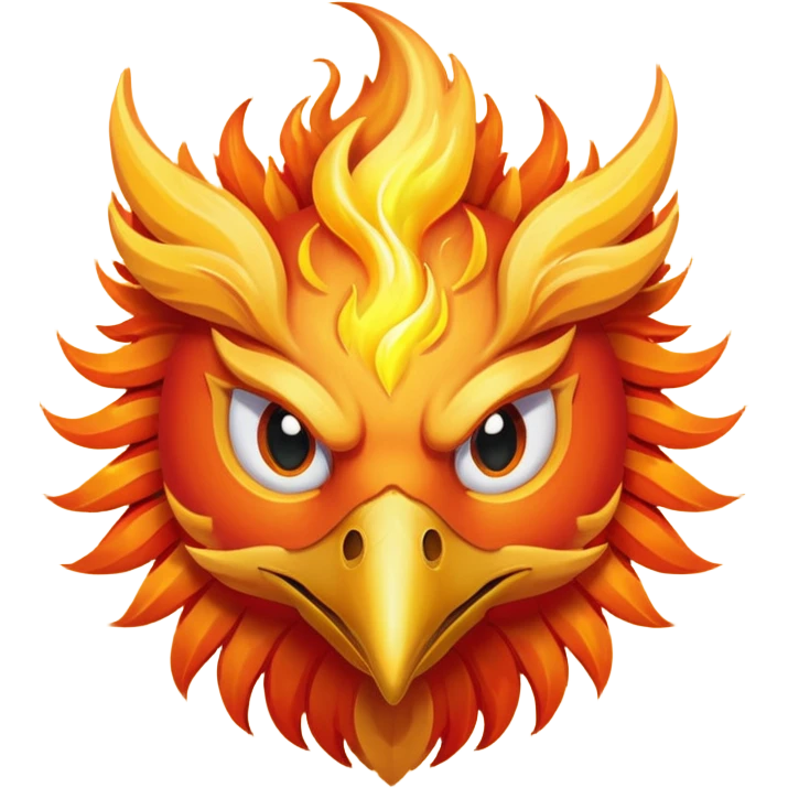 Phoenix force from marvel in a shape of flame bird face to screen  emoji