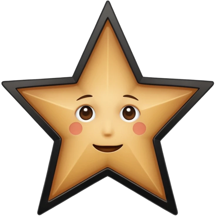 wooden wall picture frame of a star no eyes emoji