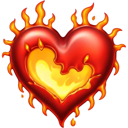 hot melting metal heart shape emoji