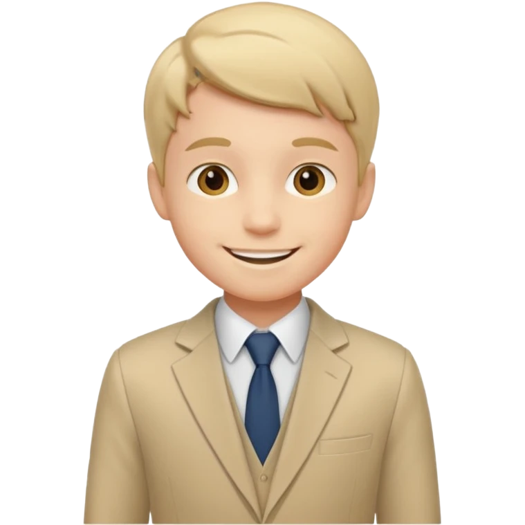 birthday  boy in biege siit emoji