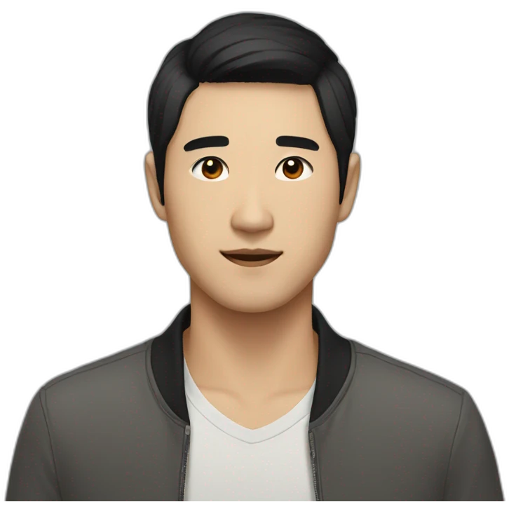 beautiful Asian man with black eyes and black hair emoji