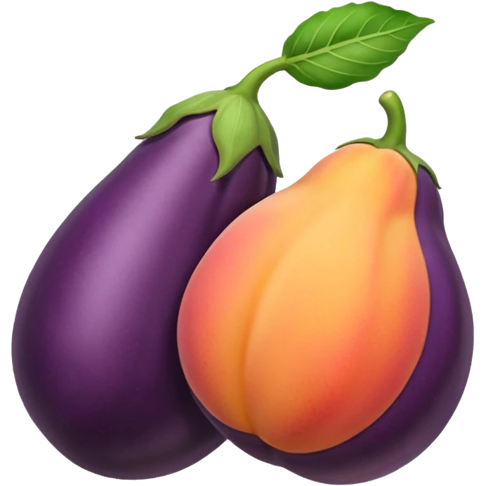 Eggplant and peach emoji