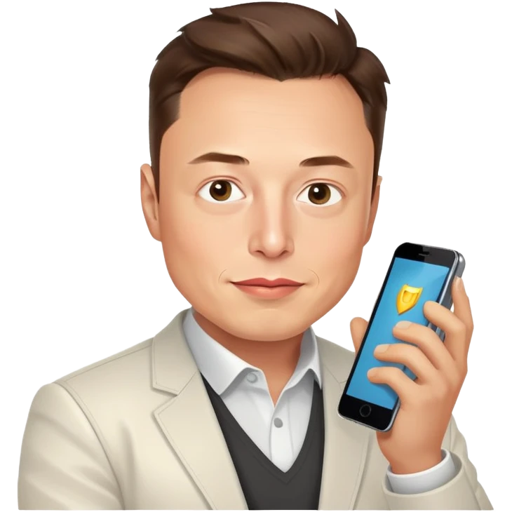 elon musk using phone emoji
