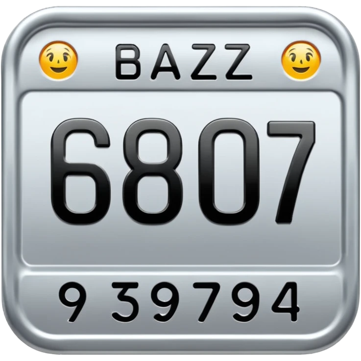Make a car number plate say BGZ9007 emoji