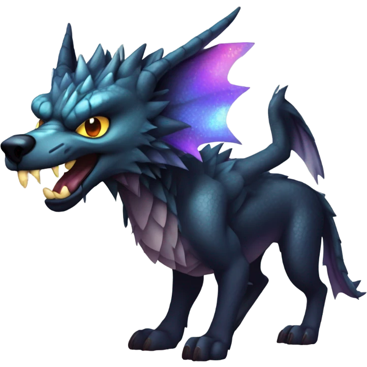 Wolf mixed with a dragon emoji