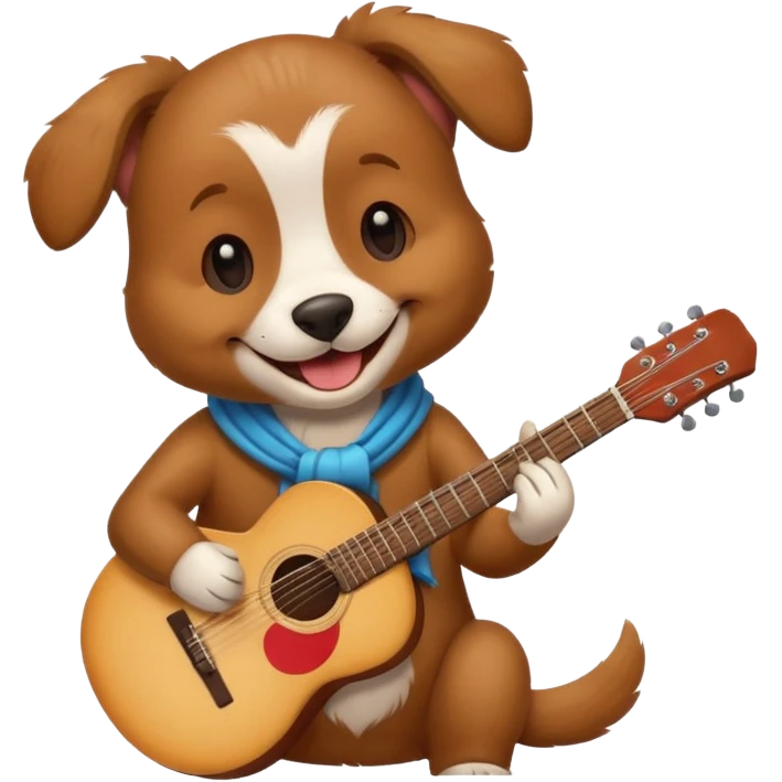 happy dog playing guitar emoji