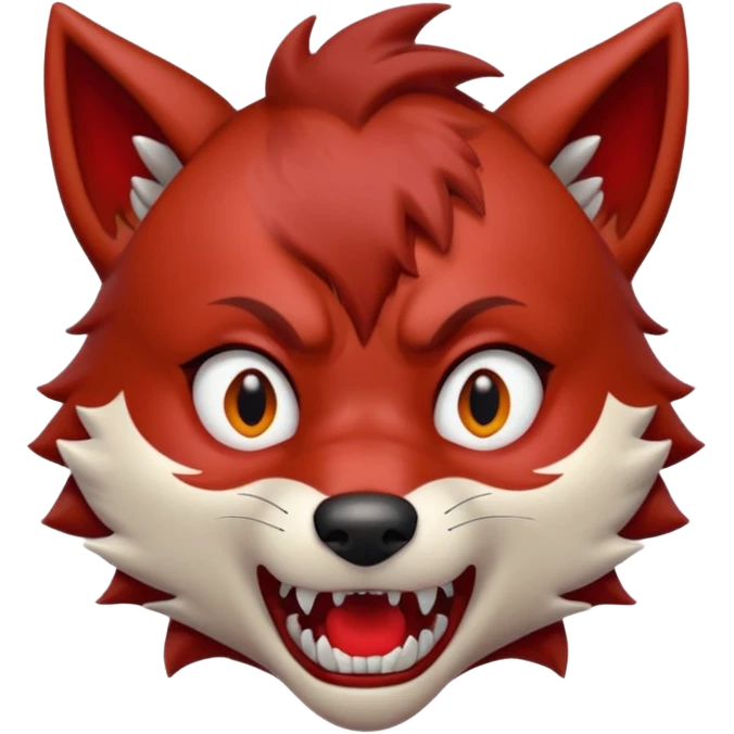 Wolf Boy Red Scared emoji