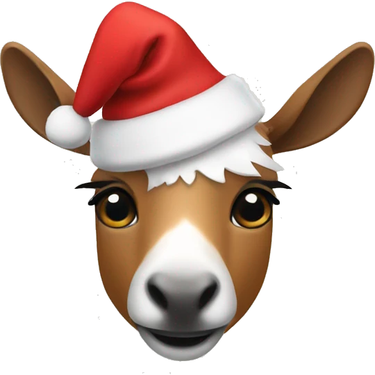 Alpaga wearing a Christmas hat emoji