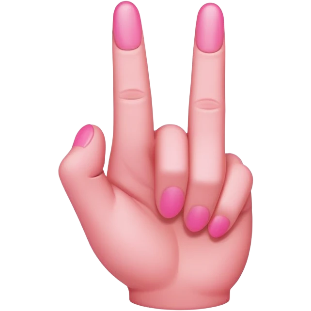 Pink middle finger emoji