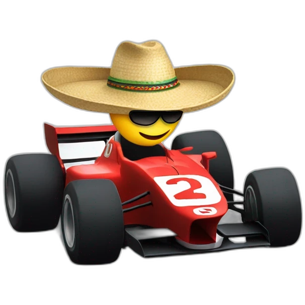 Formula one with a sombrero emoji