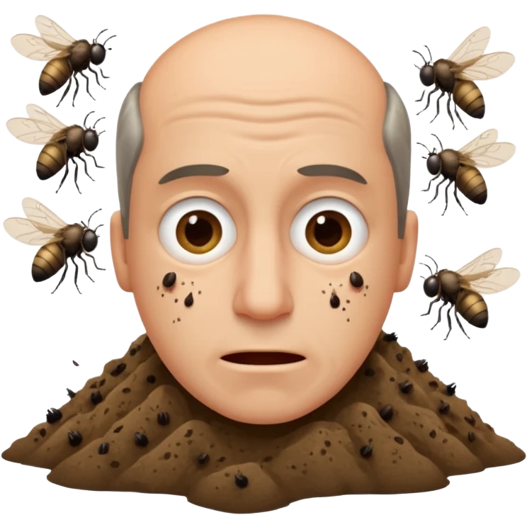 stinky guy with flies emoji