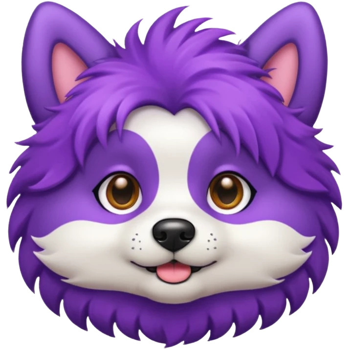 purple haired dog emoji
