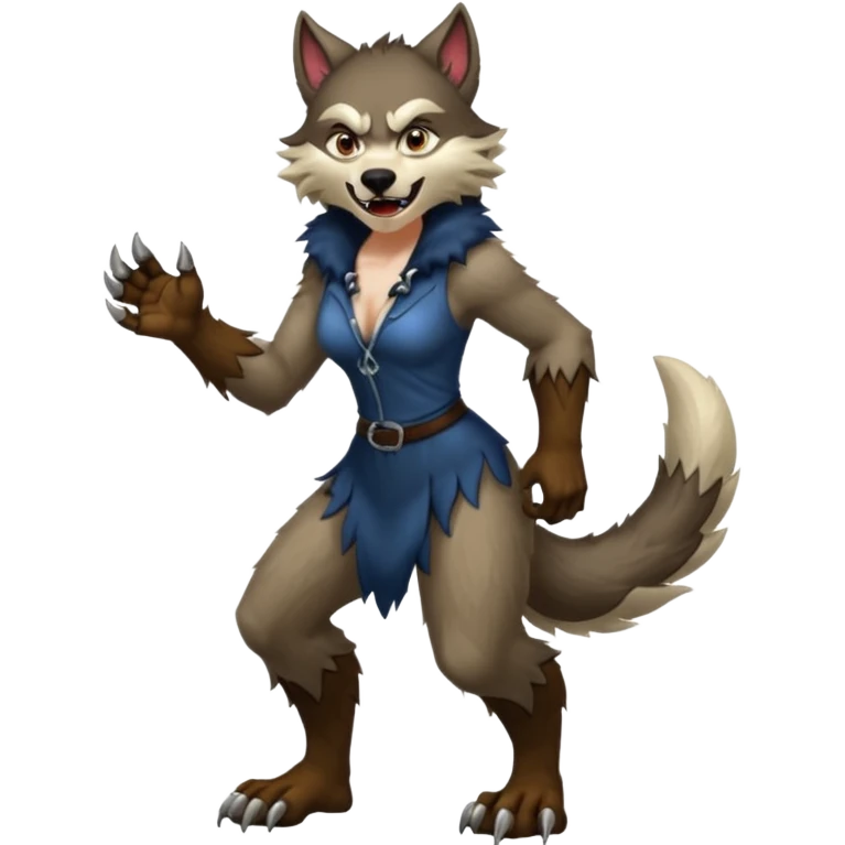 Female werewolf full body emoji