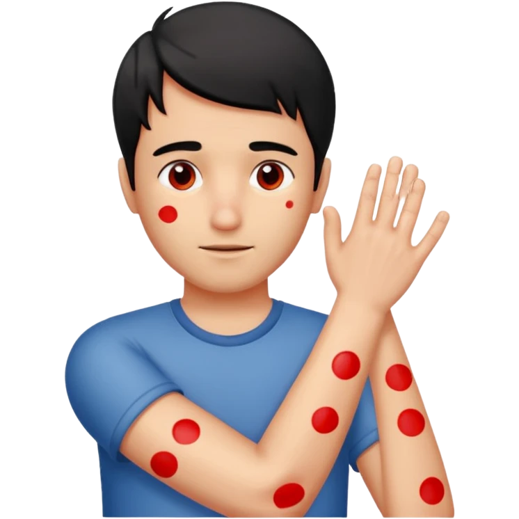 Text Sameer, itching and have red spots all over the body emoji