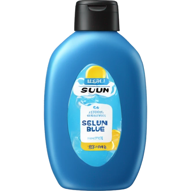 Blue Shampoo with a label that says Selsun Blue emoji