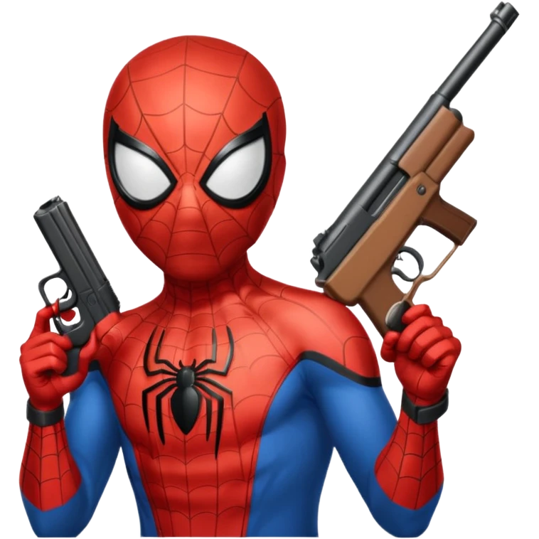 Spider-Man holding a gun emoji