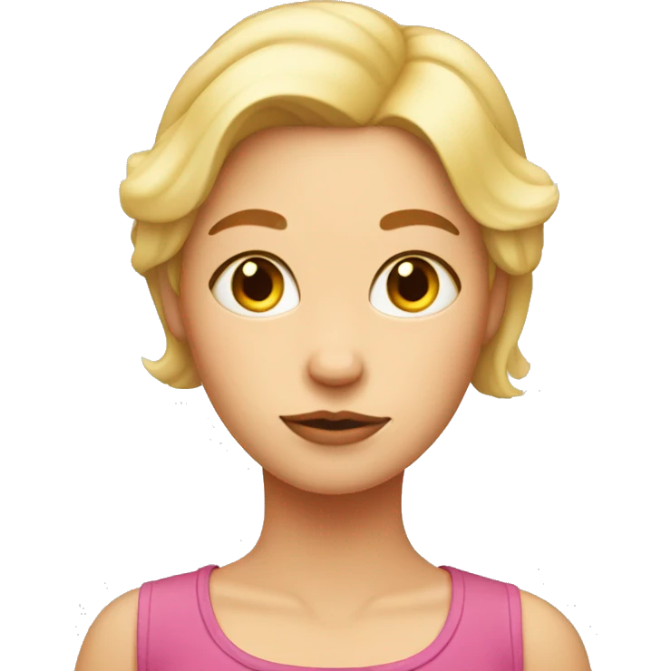 blonde girl with three lumps and a red cat emoji