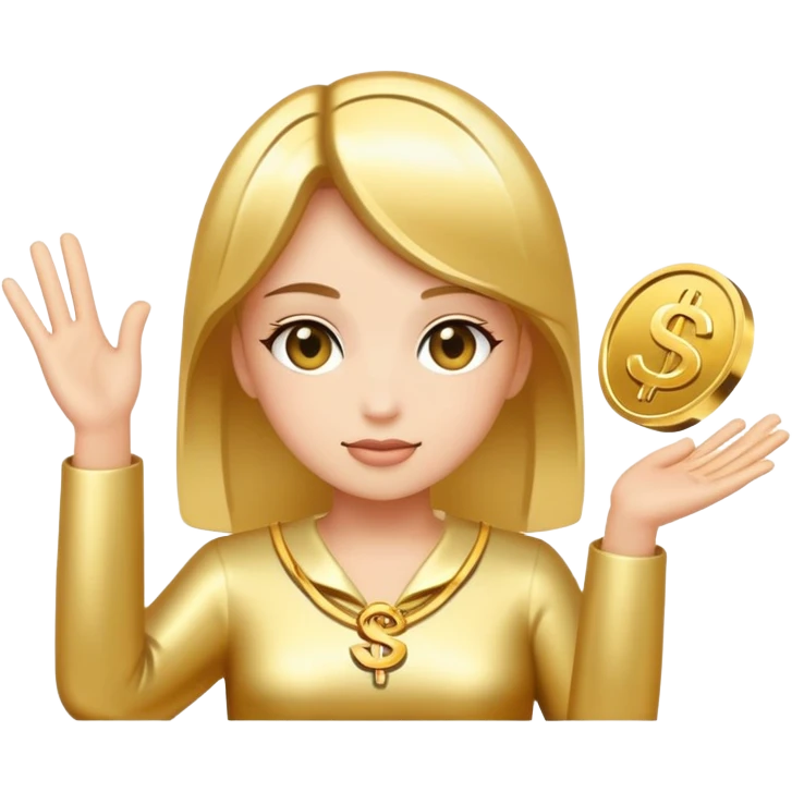 money sign with clean girl aesthetic emoji