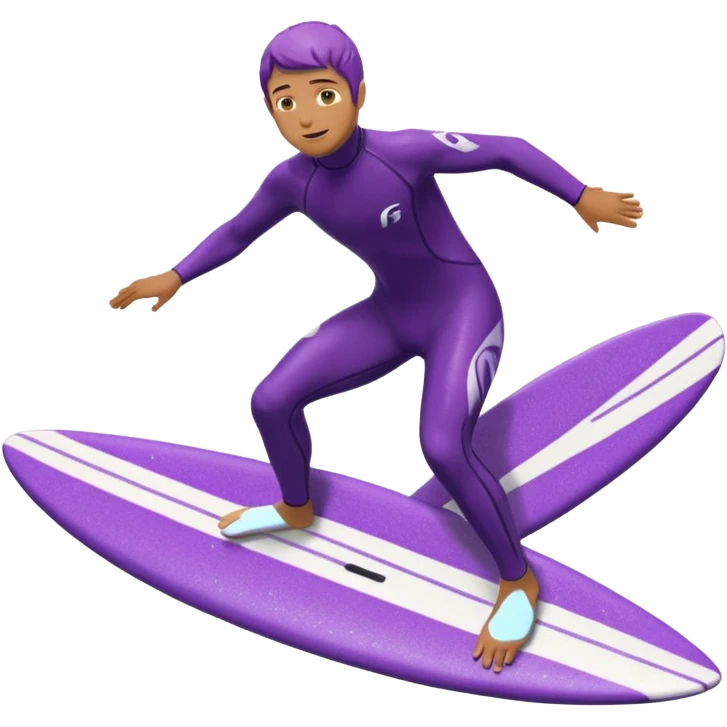 glitter surfer purple surf in wave ocean cian emoji