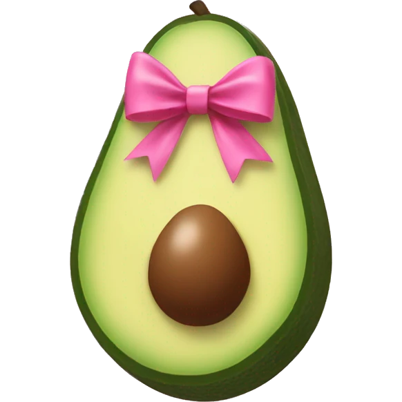 avocado with pink bow on top emoji