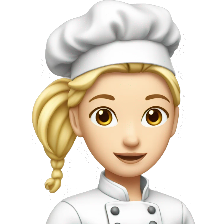 chef blond ponytail with hazel eyes and white skin emoji