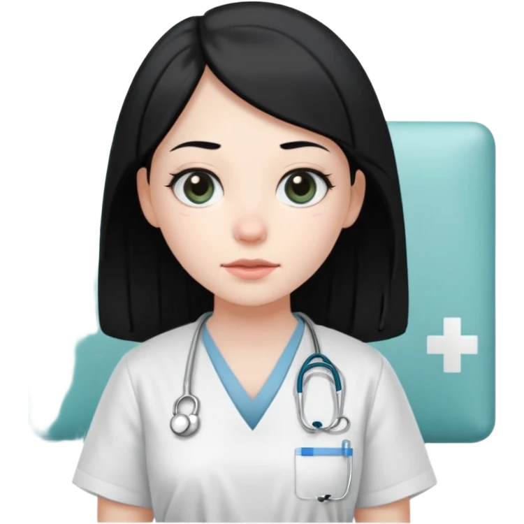 girl with black hair in psych ward emoji