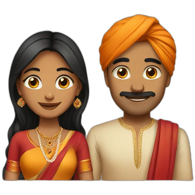 Indian couple in love  emoji