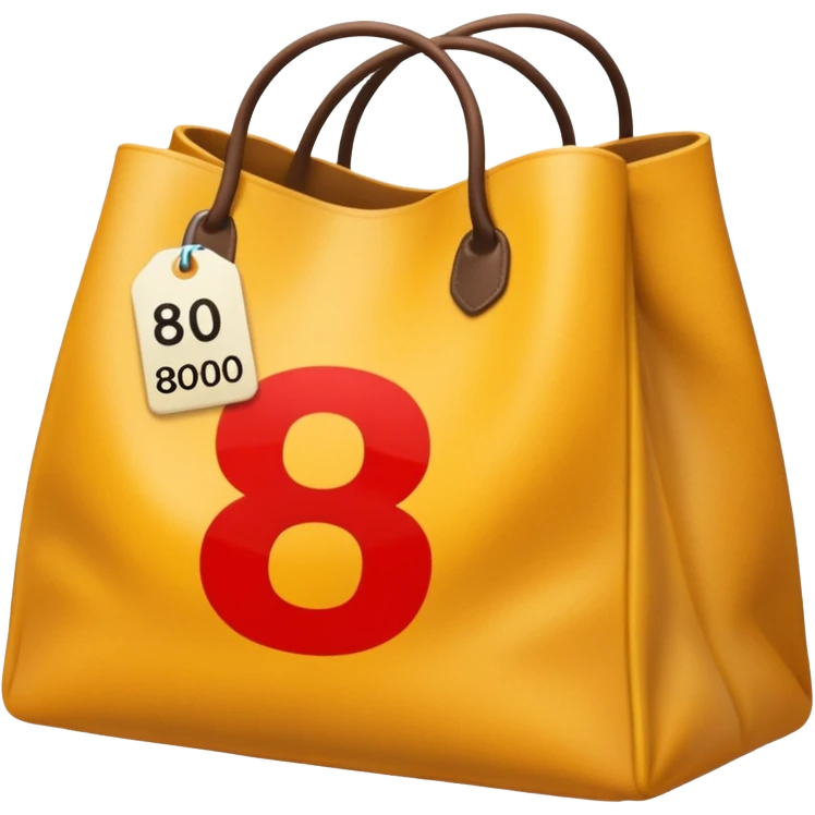 Mark-up x10 The number 800 should be crossed out and 8000 written on the label next to the bag emoji