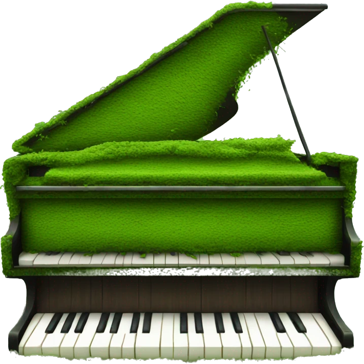 Piano covered in green moss emoji