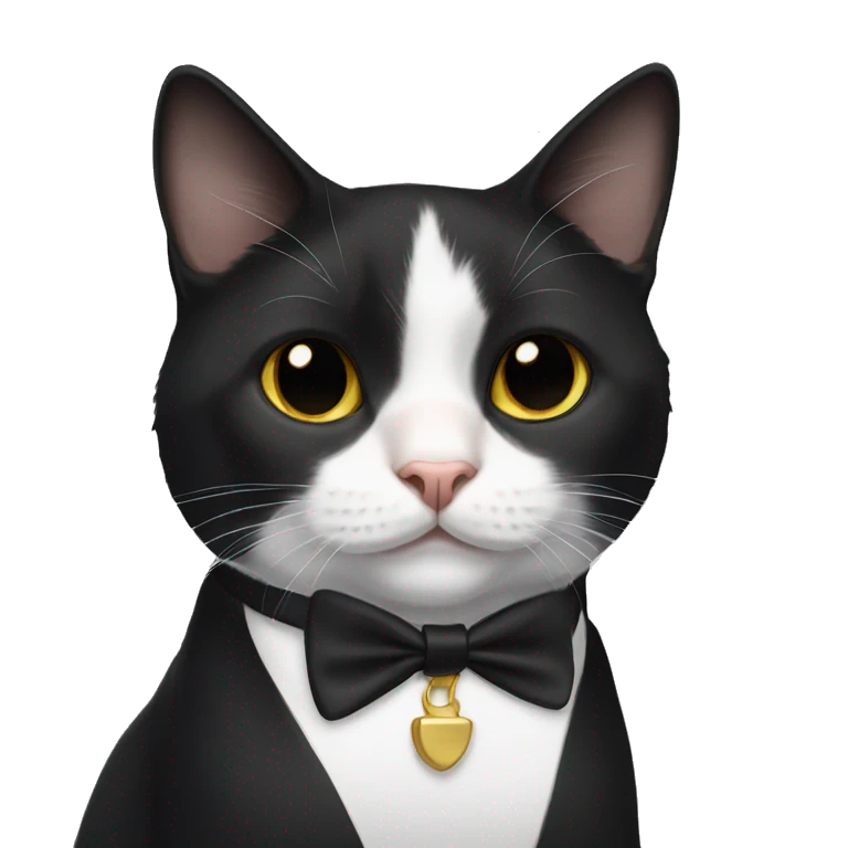 Tuxedo cat black chin emoji
