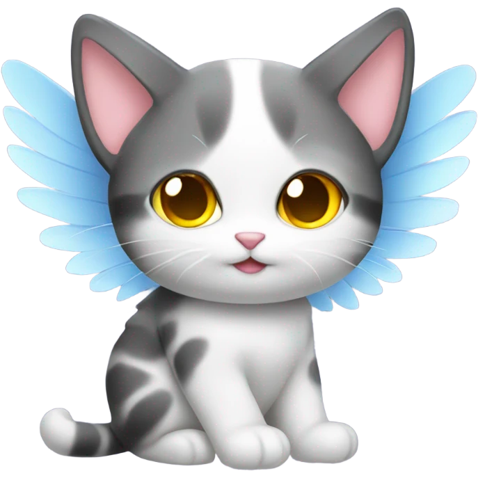 Kawaii cat with wings emoji