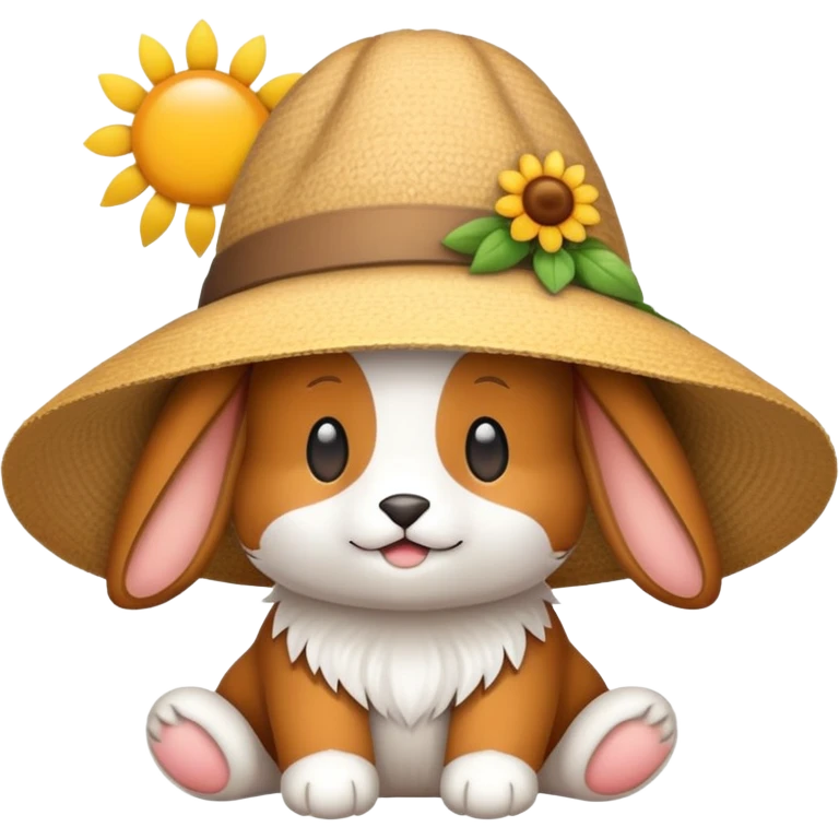 Ein Kaninchen Mit Sonnenhut  emoji
