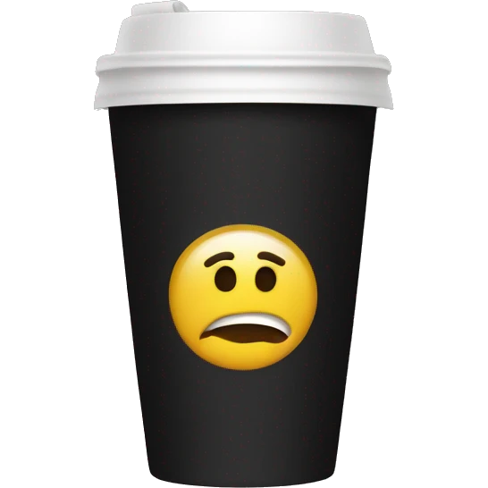 Takeaway coffee cup black emoji