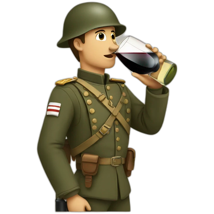 french soldier drinking wine emoji