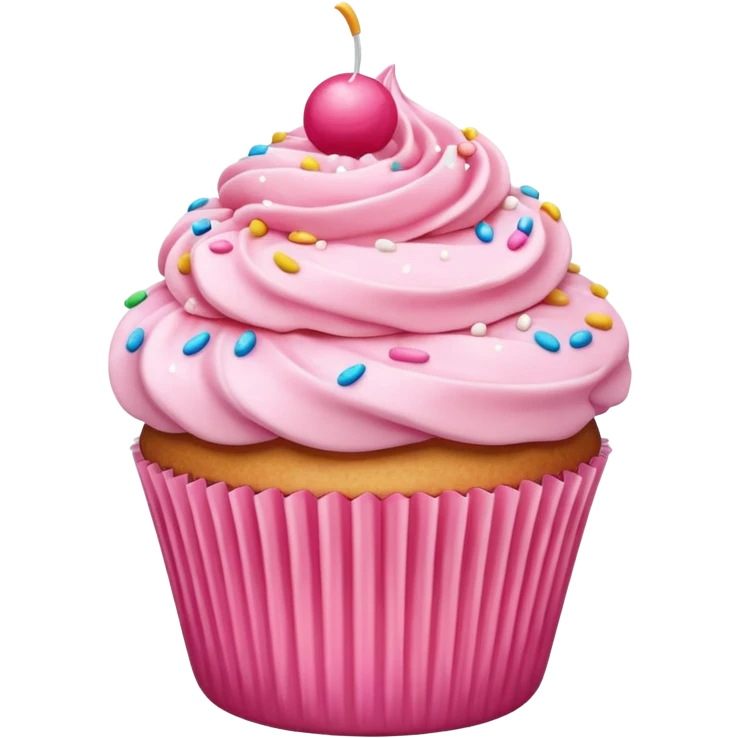 Cupcake with pink icing emoji