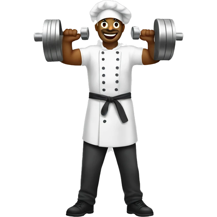 Chef lifting weights emoji