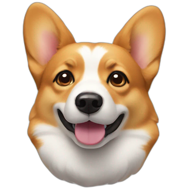 Corgi head with ears flapped down emoji