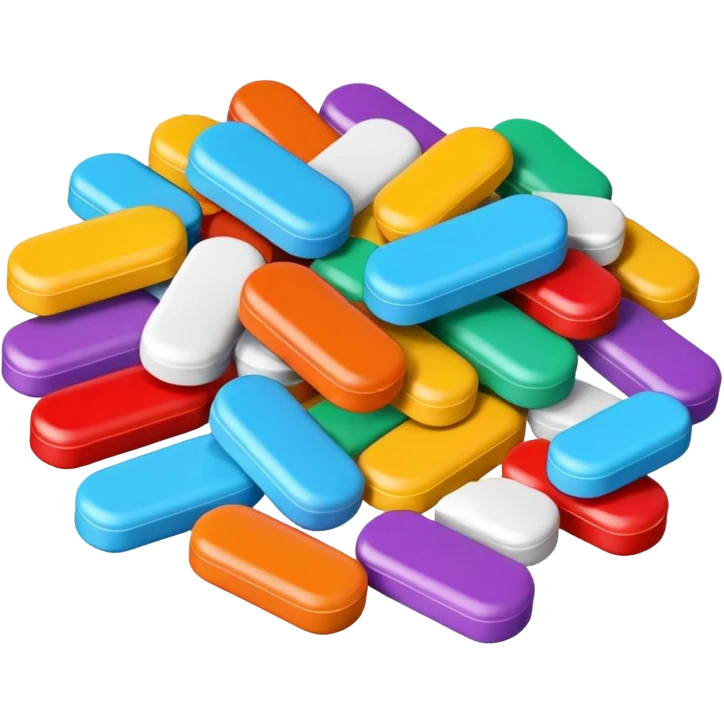 colorful medicine tablets emoji