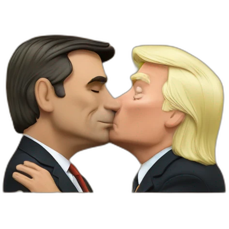 Bolsonaro kissing Donald Drump emoji
