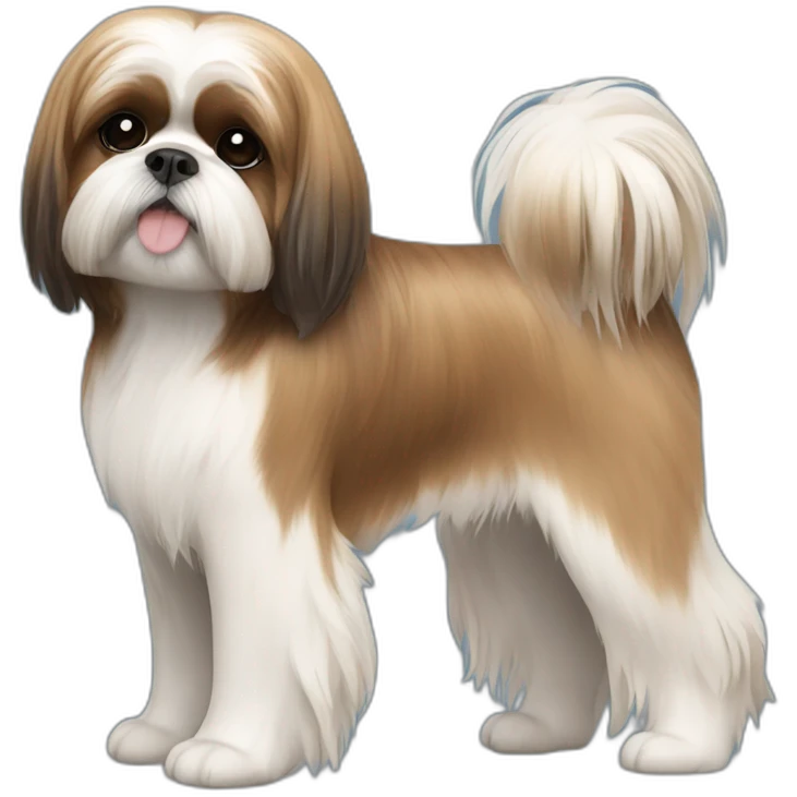 Dog Shih Tzu with long hairs full-body emoji