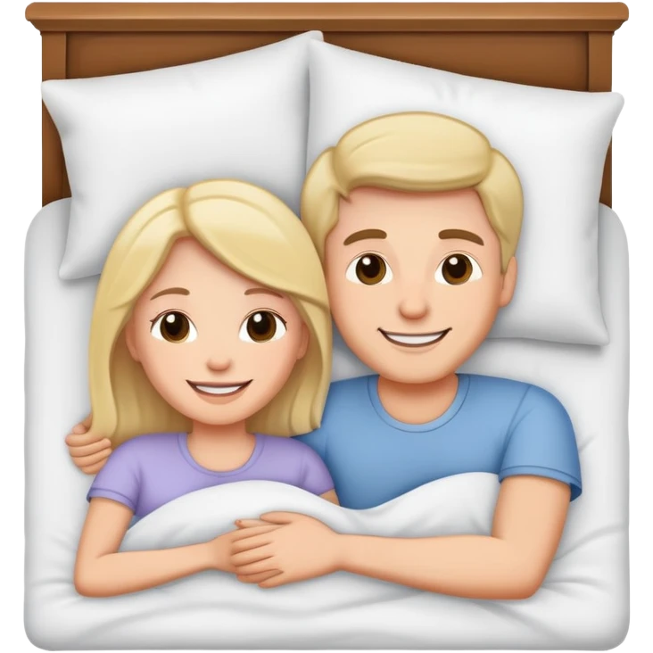 White Couple in bed emoji