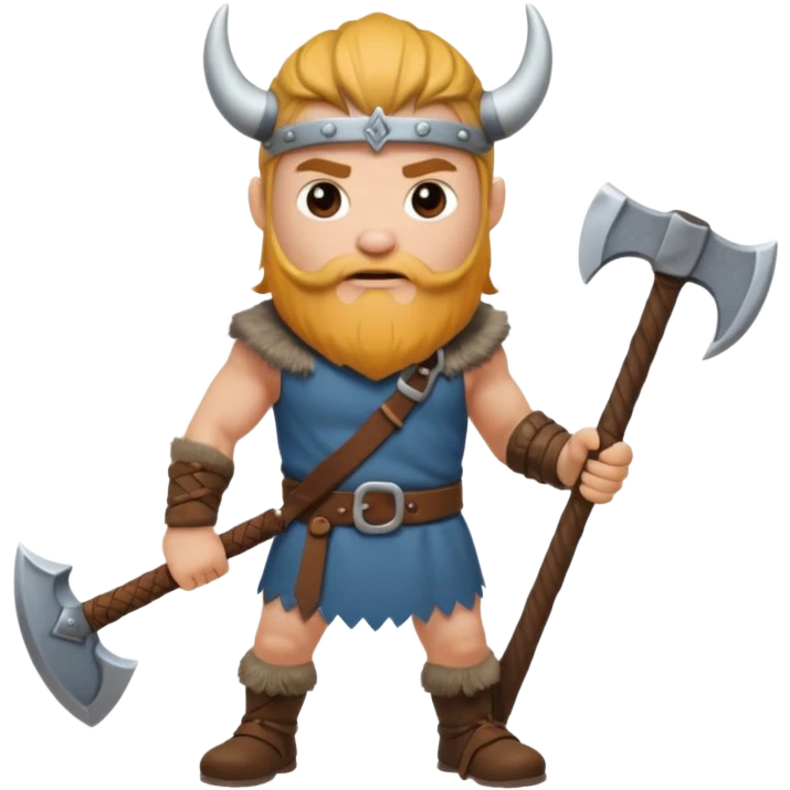 Viking warrior with an axe emoji
