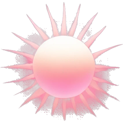 Pink rising sun emoji