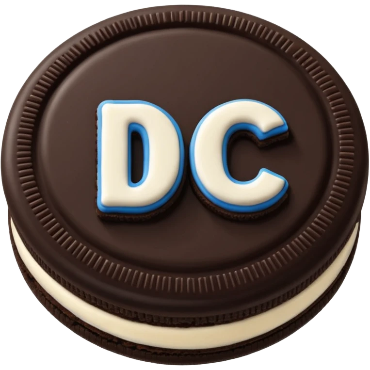 DC letters in a oreo cokkie emoji